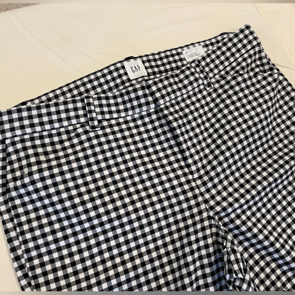 Gap Womens 12 Black/White Checked Signature Skinny Ankle Pants